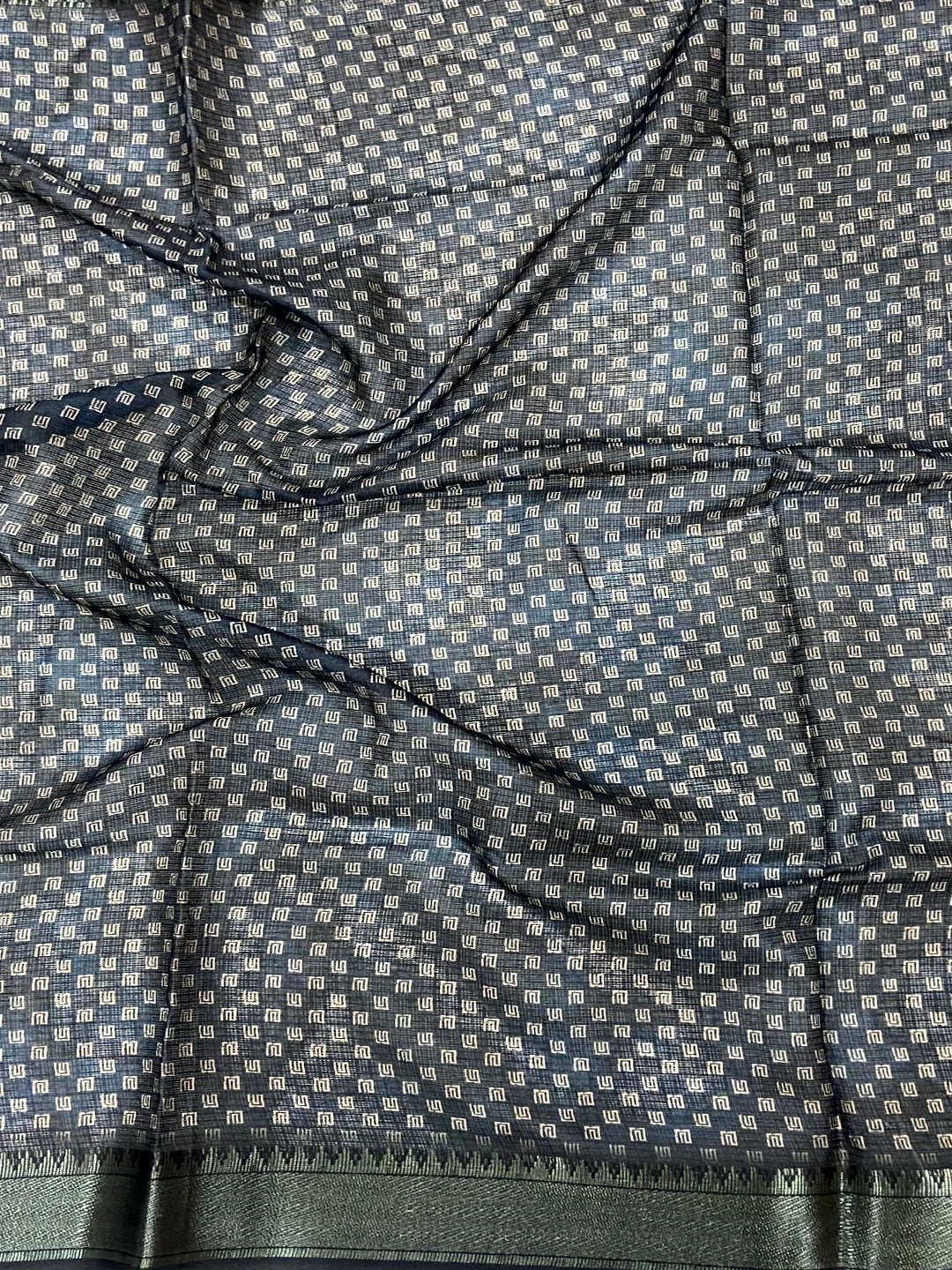Black Kota Doriya Zari Weave Digital Print Saree