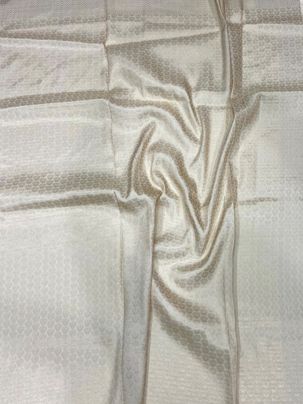White Kanjivaram Digital Silk Saree