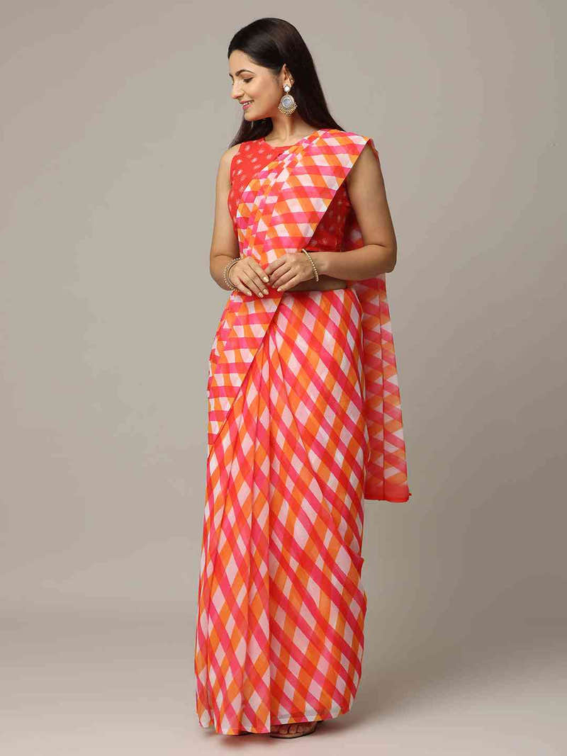 Leheriya Soft Georgette Digital Print Party Wear Saree