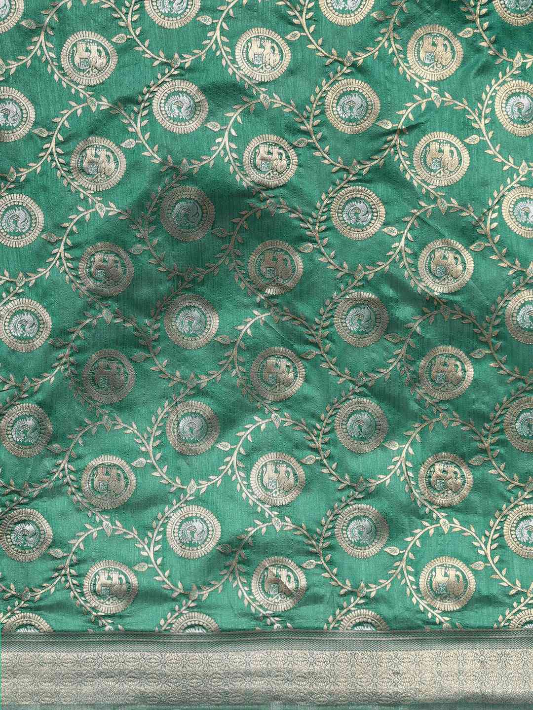 Banarasi Green Colour Woven Design Silk Saree