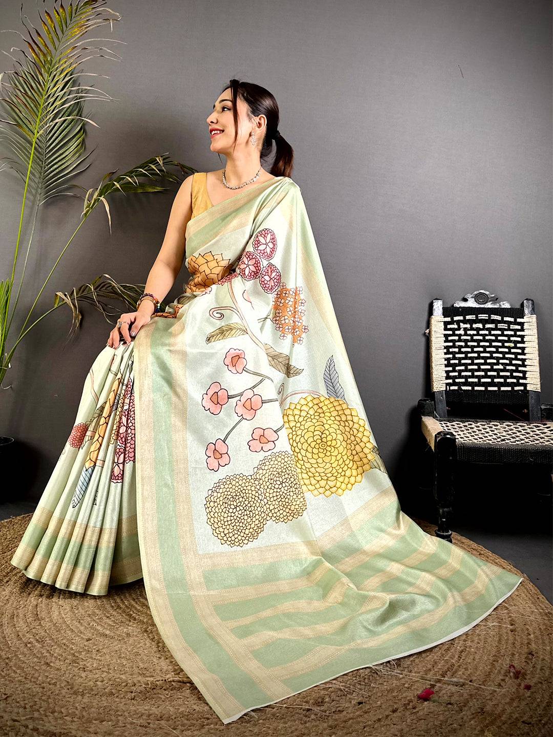 Heritage Tussar Silk Gadwal Border Saree