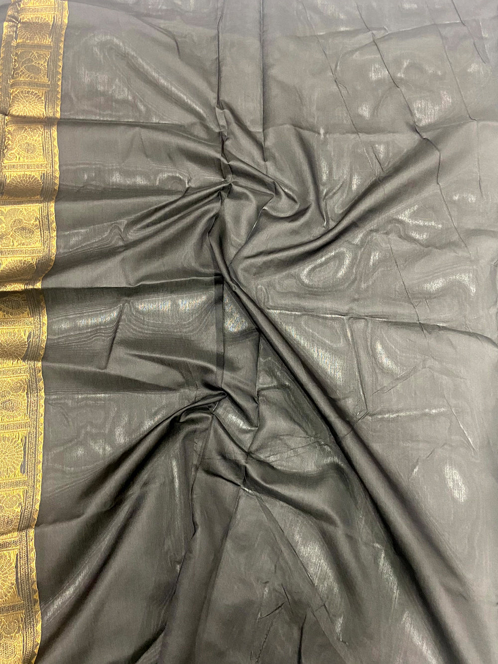 Black Soft Silk Sona Chandi Zari Weaving Saree