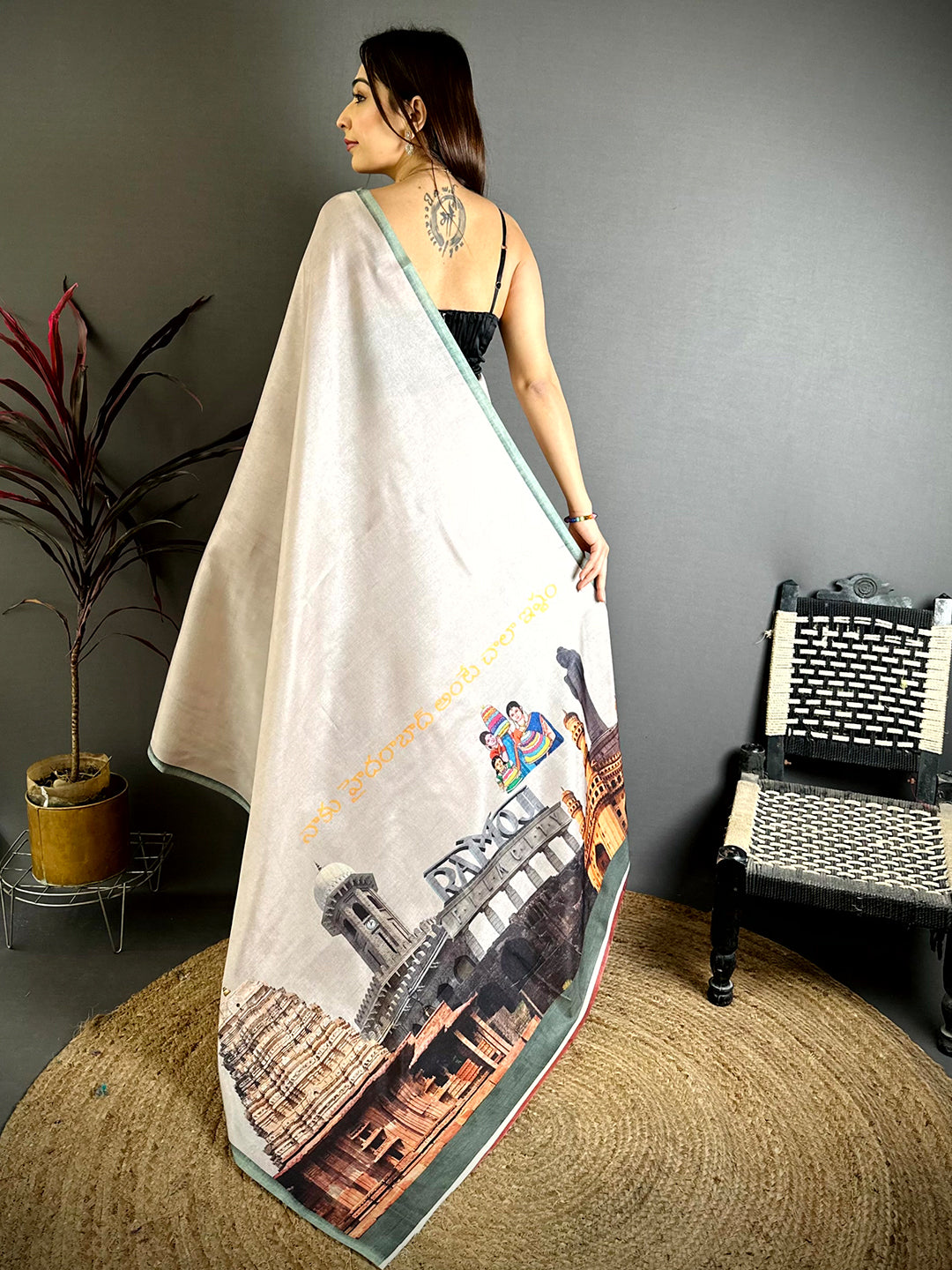 Telangana Heritage Digital Print Saree