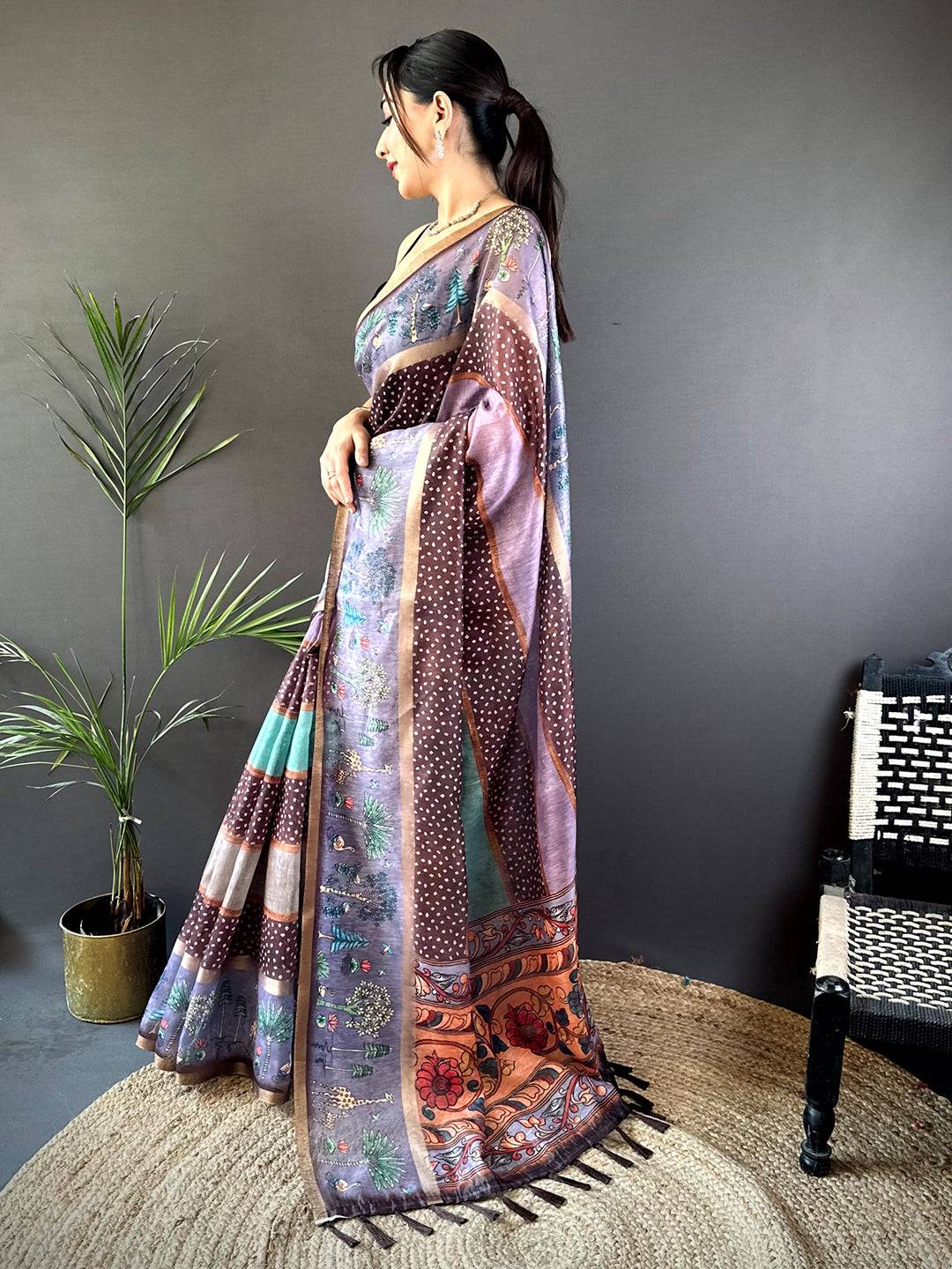 Exclusive Soft Chanderi Cotton Bandhej Print Saree