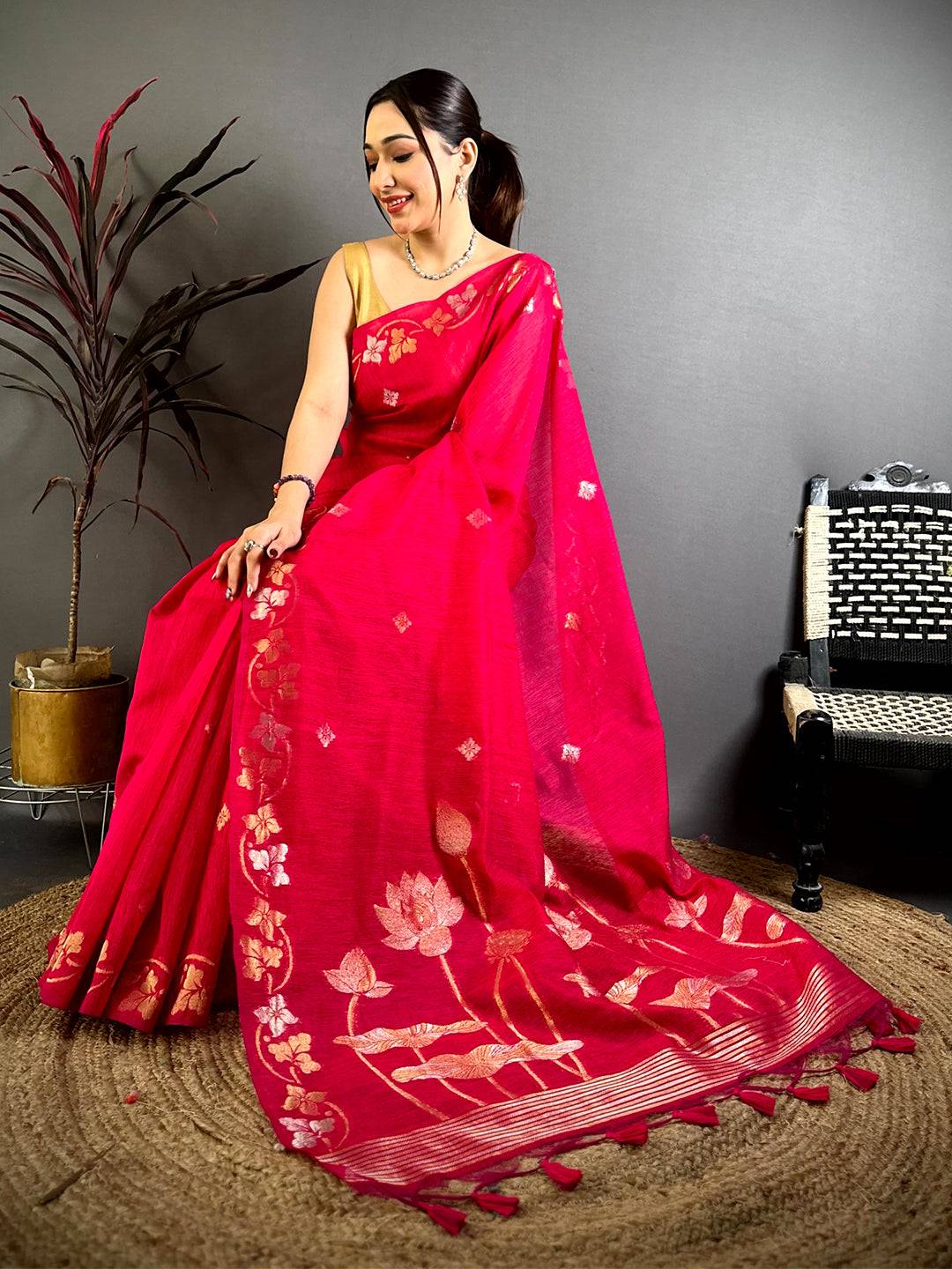 Rani Sona Chandi Munga Saree