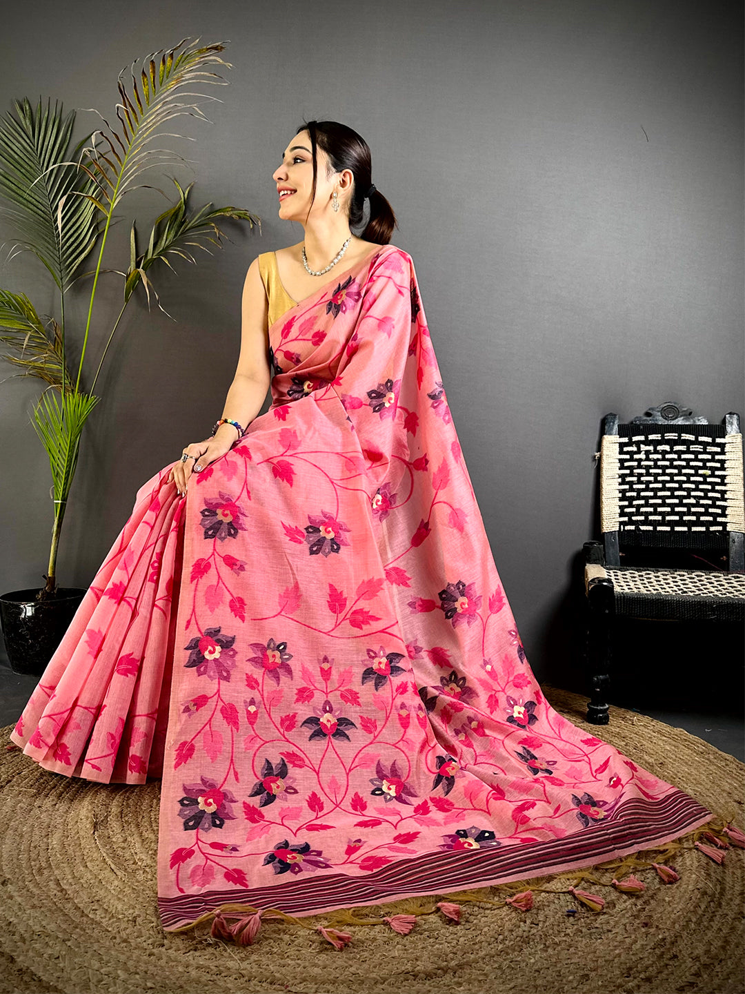 Heritage Khadi Jamdani Saree