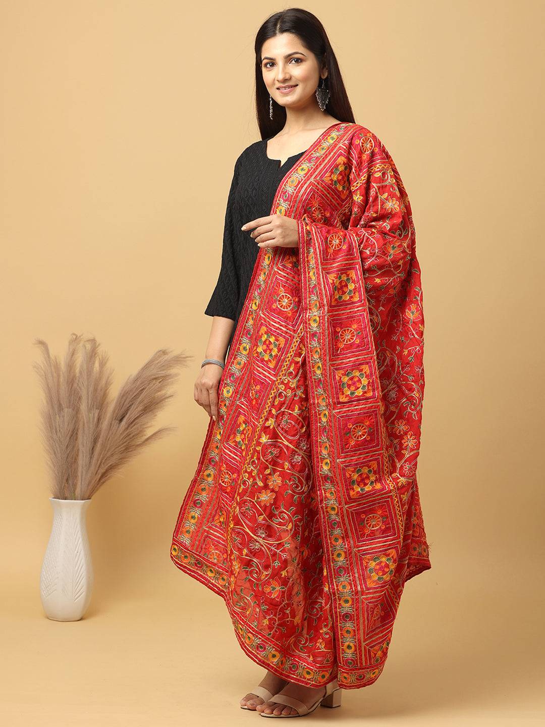 Stylish Poly Chiffon Pashmina Dupatta with Resham Embroidery