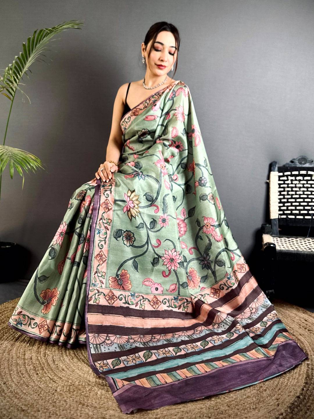 Heritage Pastel Kalamkari Saree