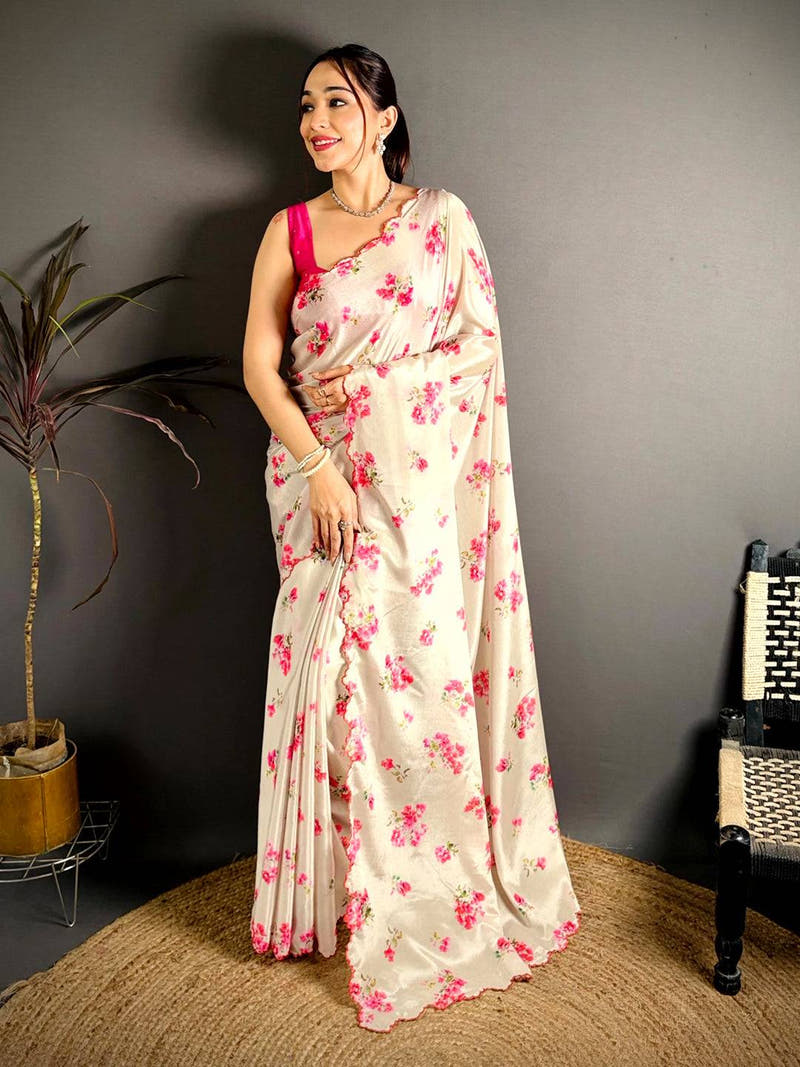Classic Soft Chiffon Resham Cutwork Saree