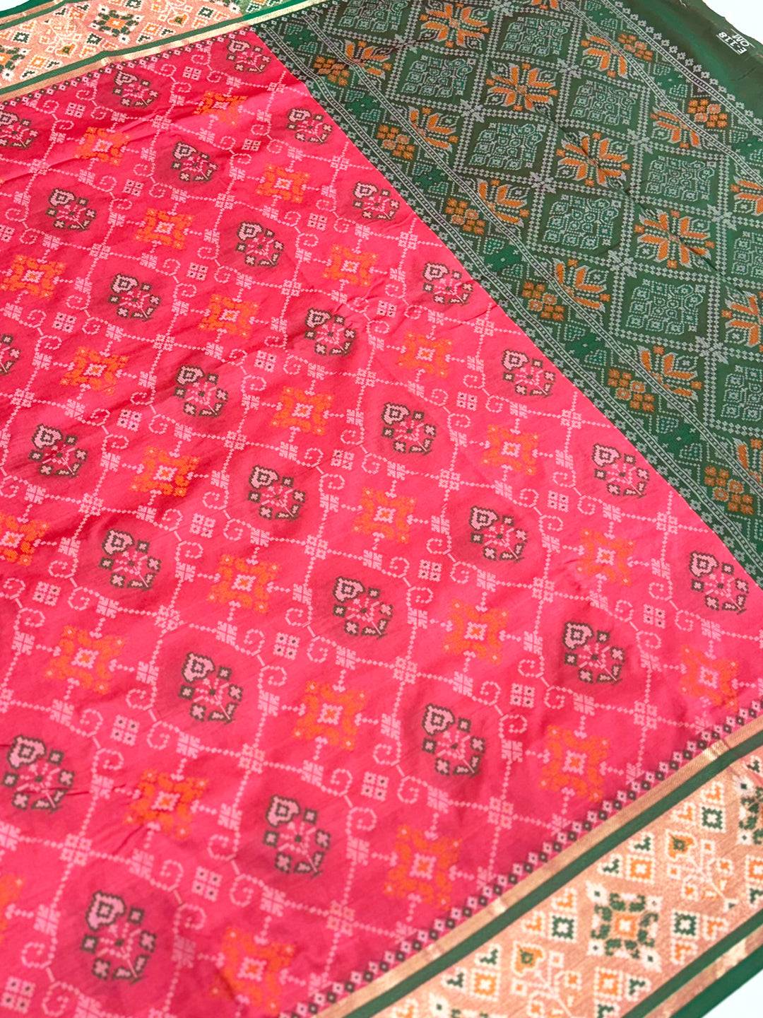 Gajri Pochampally Patola Soft Silk Saree