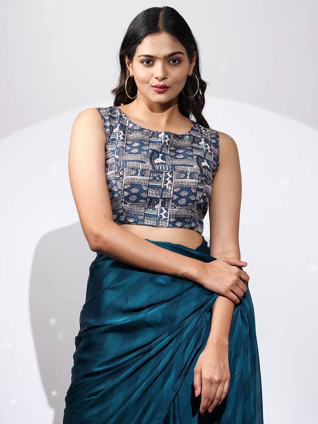 Pure Chiffon Dual Tone Designer Saree