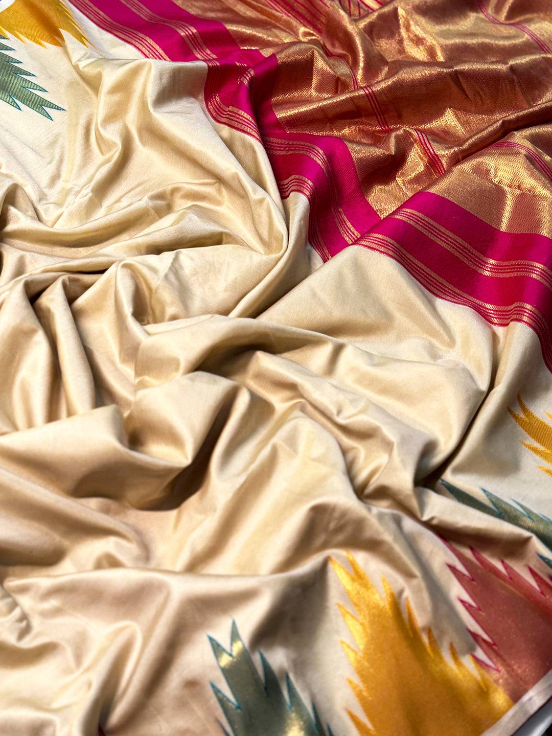 Chiku Copper Radiance Katan Silk Saree