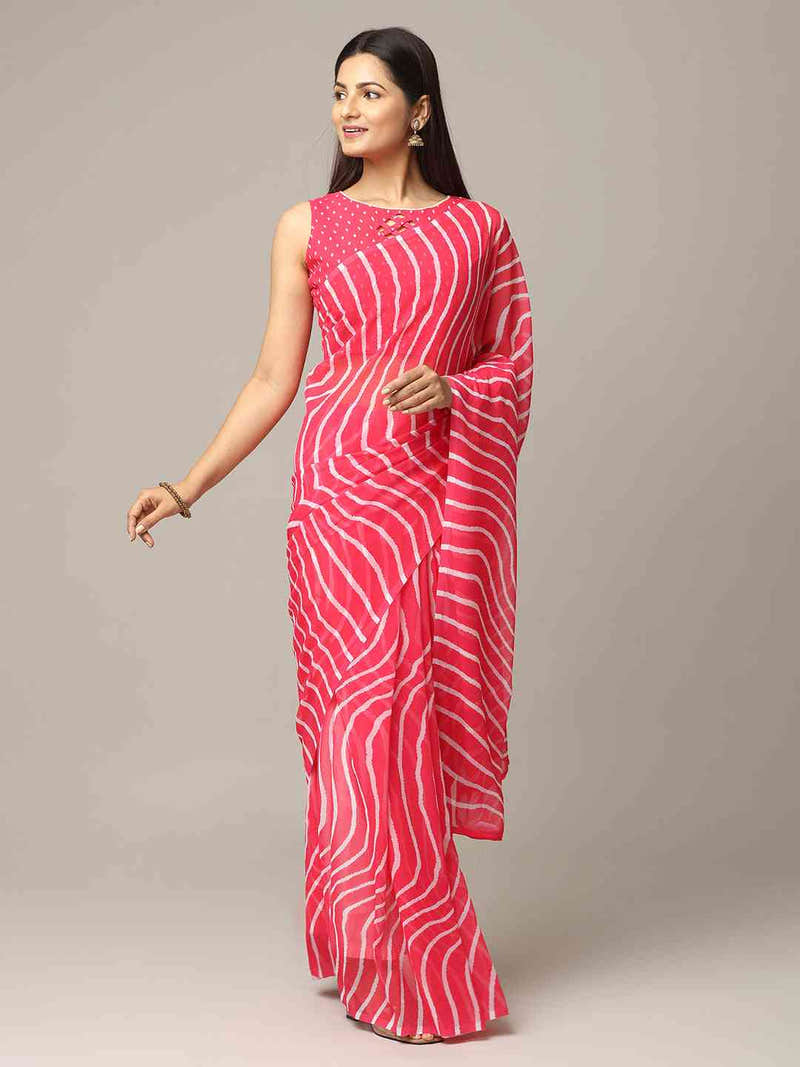 Leheriya Soft Georgette Digital Print Party Wear Saree