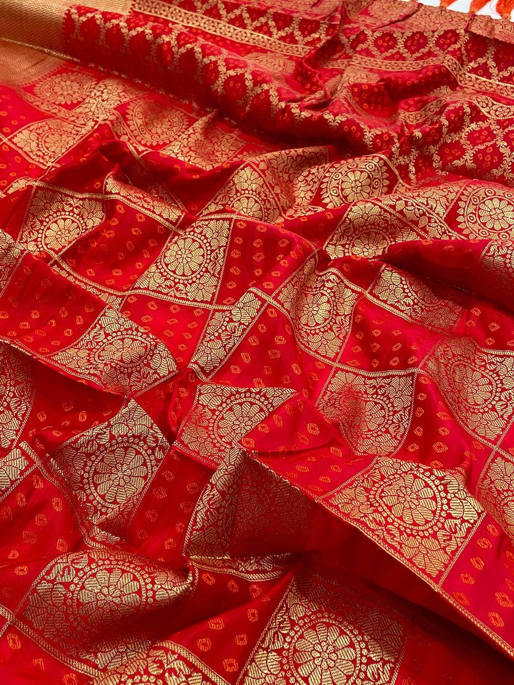 Red Banarasi Square Patola Saree