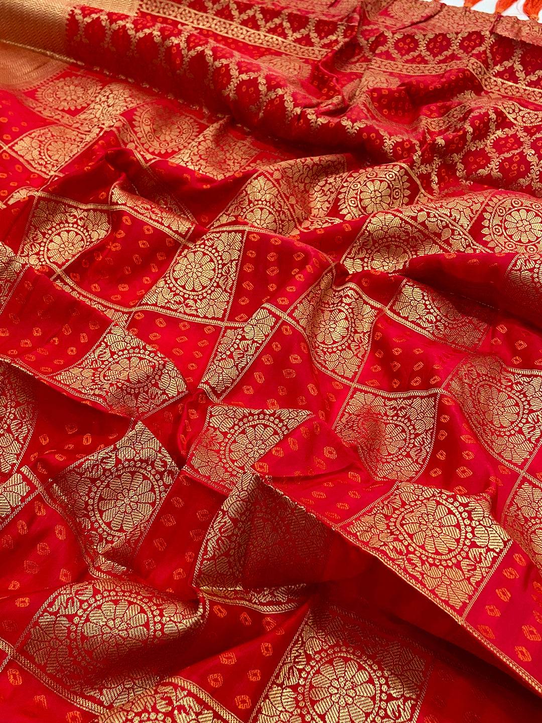 Red Banarasi Square Patola Saree