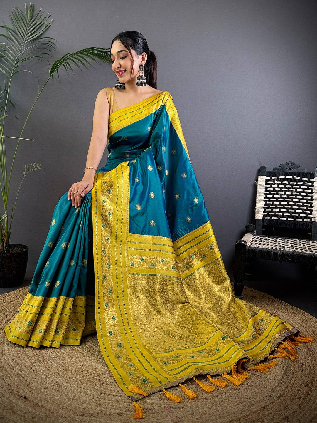 Radiant Feather Dubal Tone Soft Silk Saree