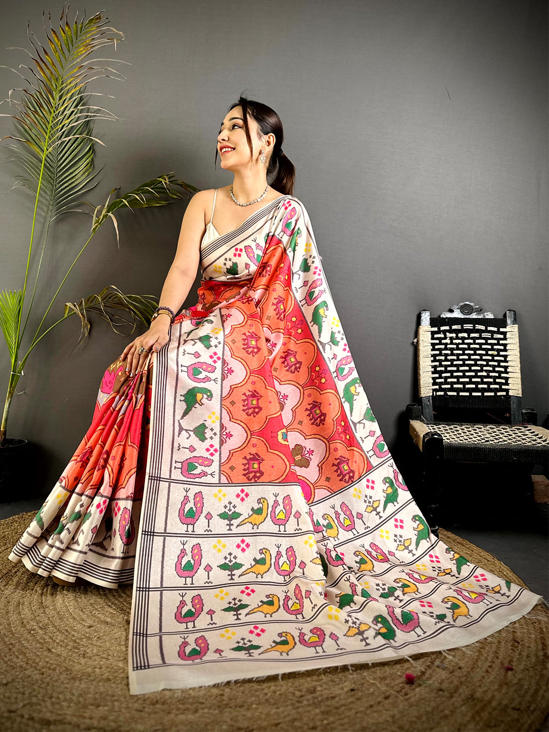 Classic Soft Tussar Silk Pochampally Saree