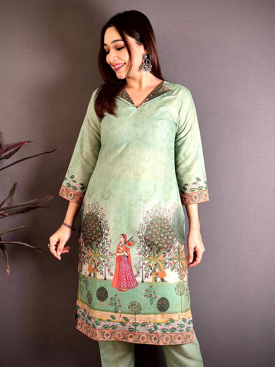 Heritage Mughal Print Cotton Kurti