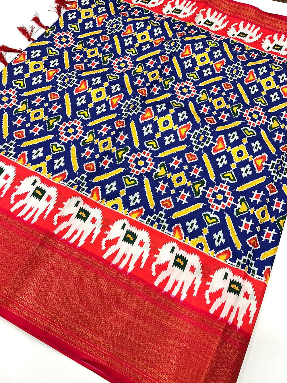 Blue Chanderi Silk Patola Radiance Saree