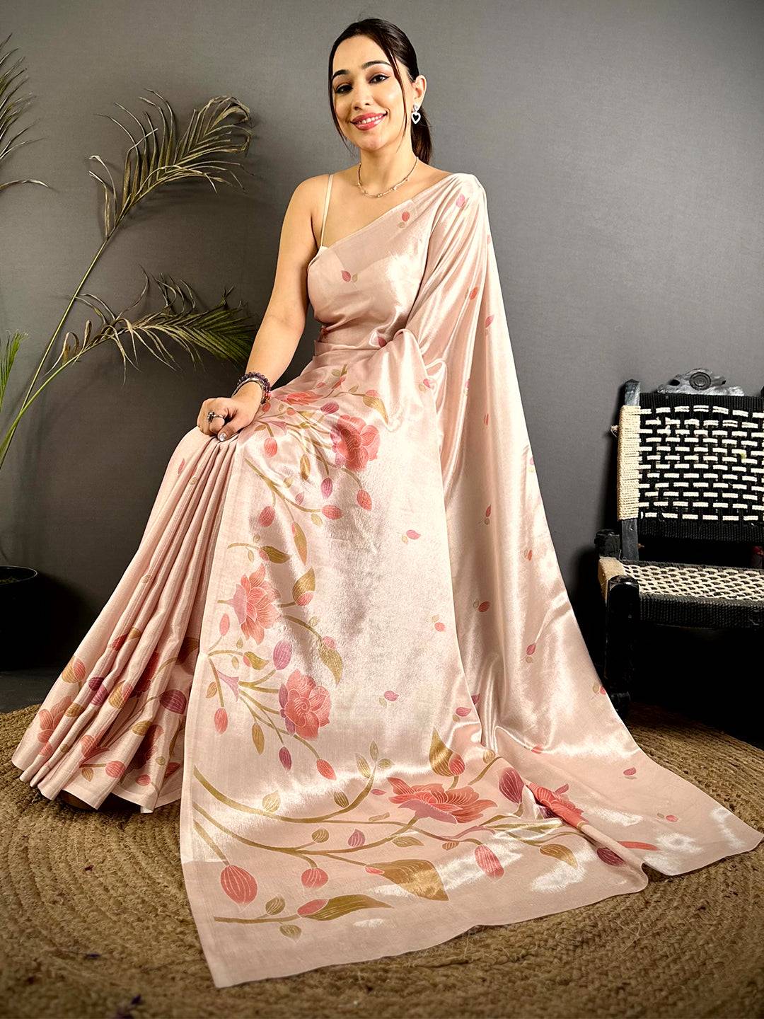 Radiant Soft Chinnon Chiffon Floral Saree