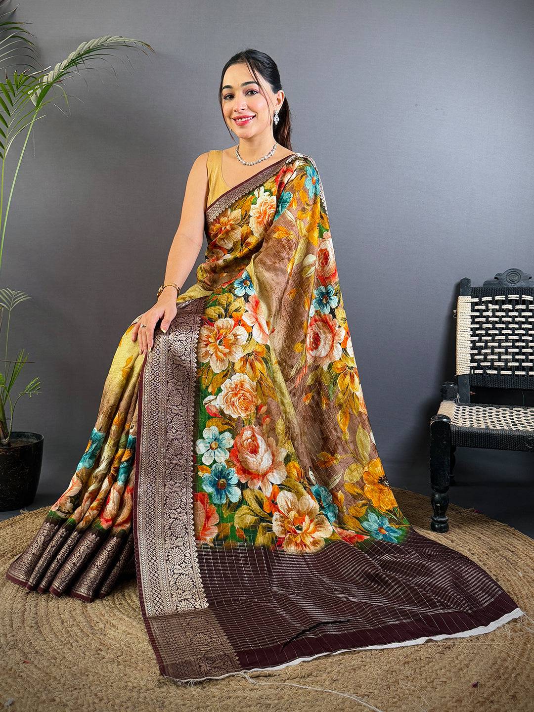 MultiColor Floral Aura Saree