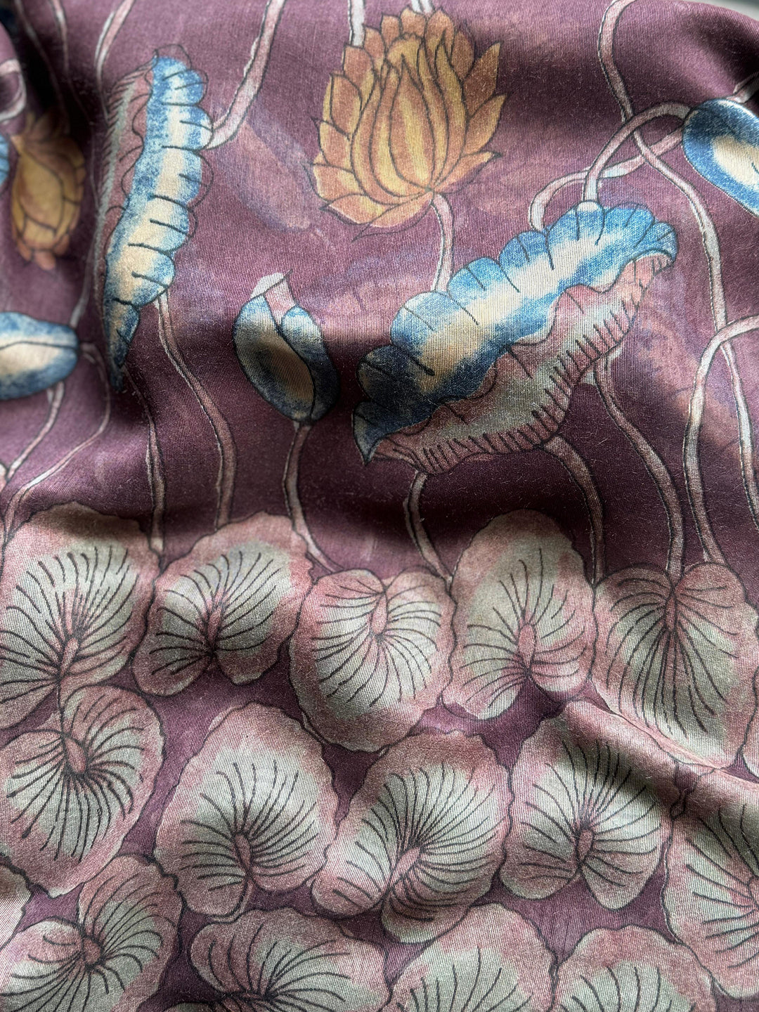 Heritage Kalamkari Printed Linen Saree
