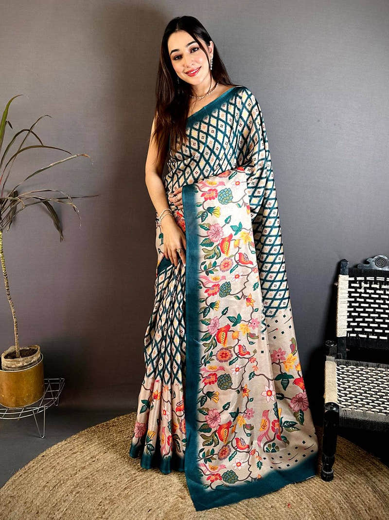 Radiance Tussar Geometric Pattern Saree