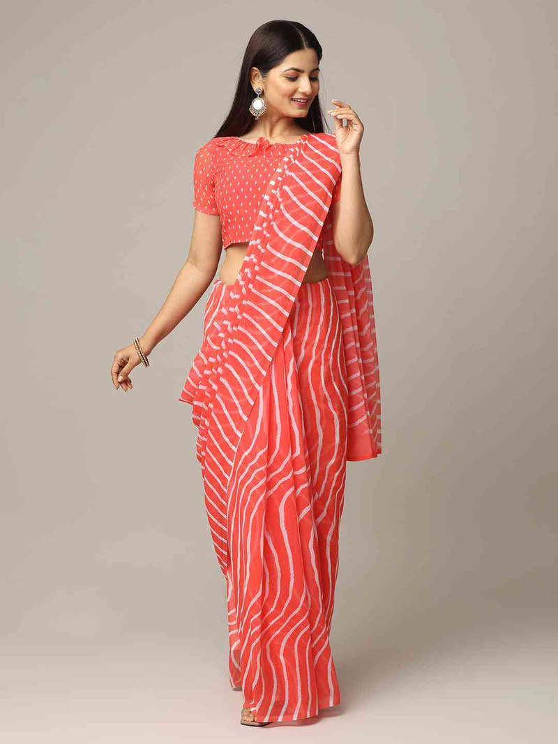 Leheriya Soft Georgette Digital Print Party Wear Saree