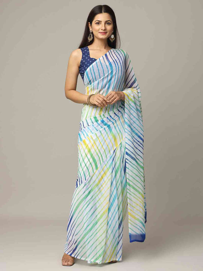 Leheriya Soft Georgette Digital Print Party Wear Saree