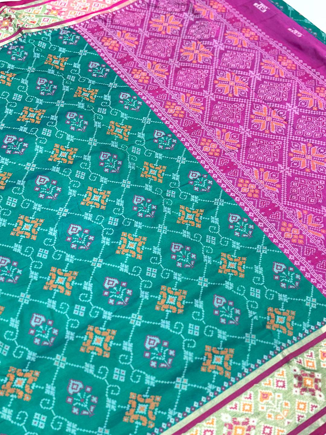 Royal Sky Pochampally Patola Soft Silk Saree