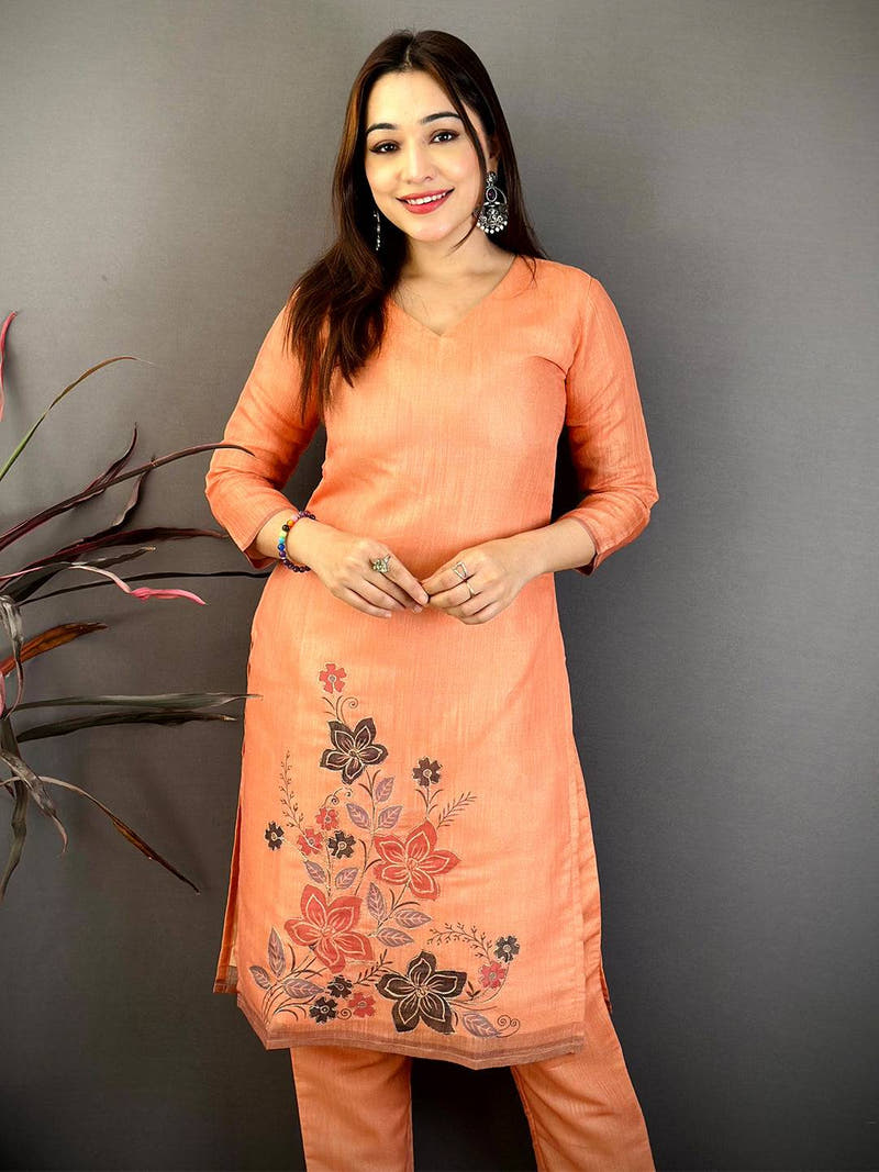 Opulent Cotton Zari Ari Work Kurti