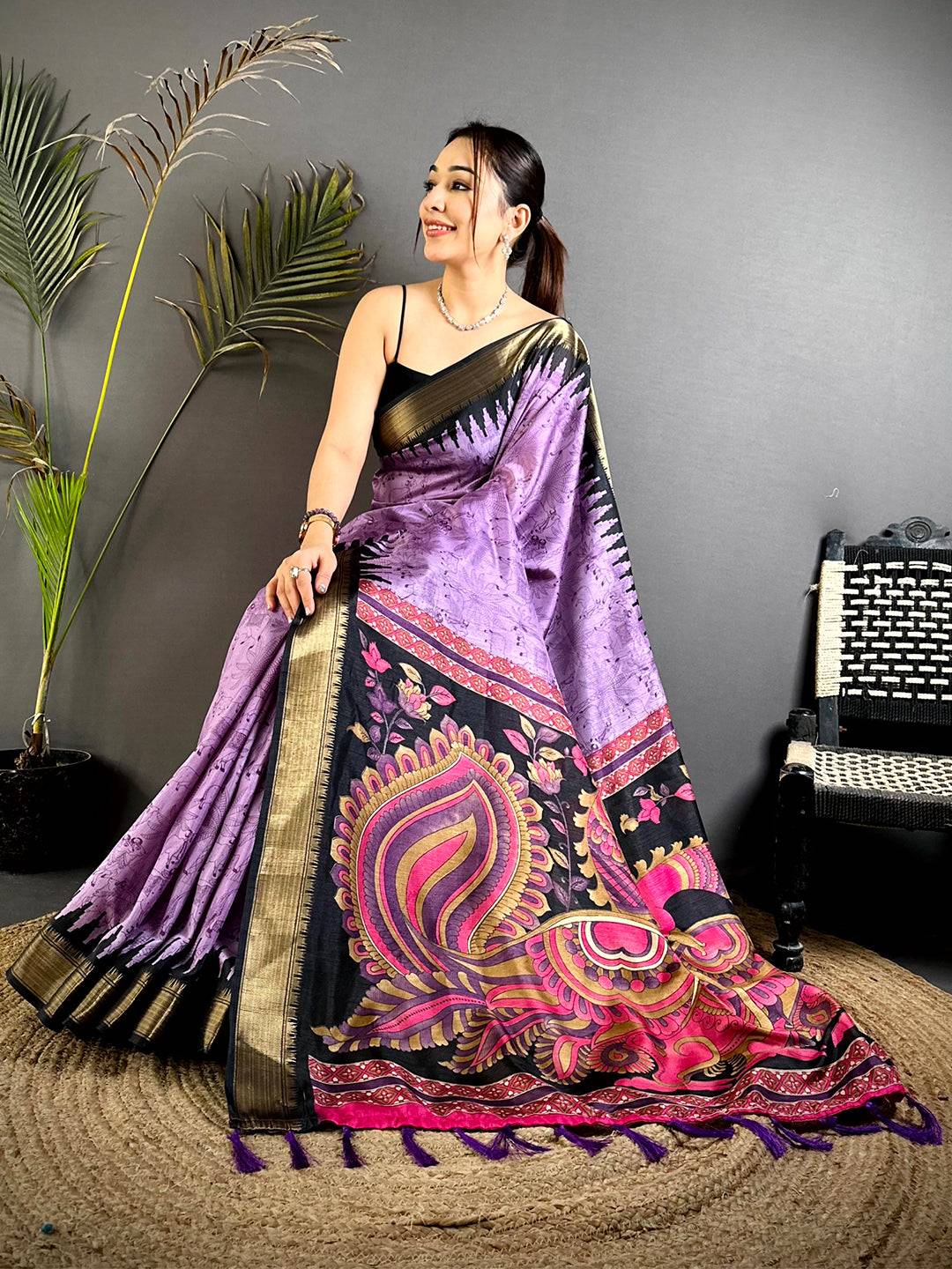 Tradition Kalamkari Dola Silk Saree