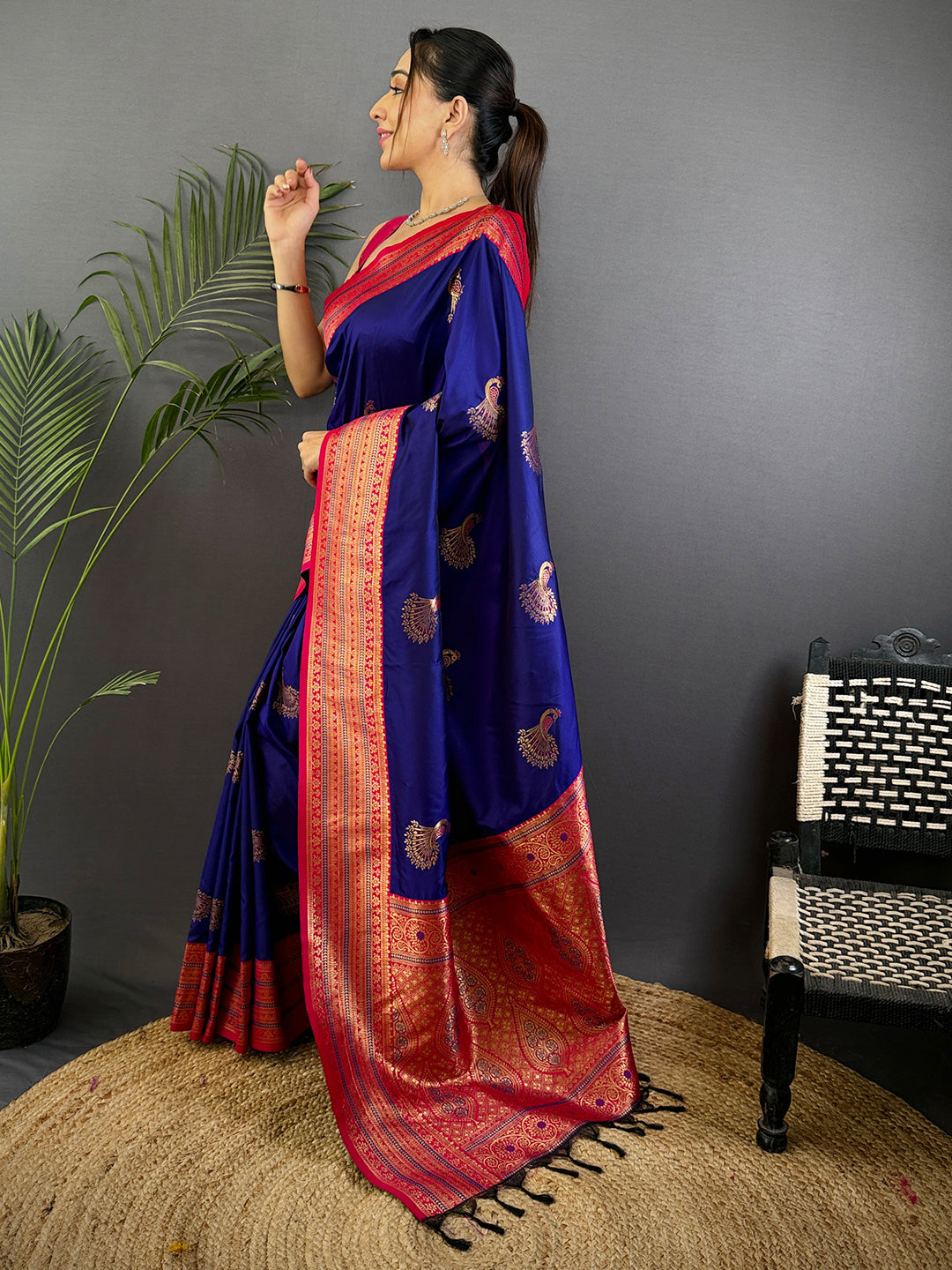 Royal Purple Soft Silk Kanjivaram Saree