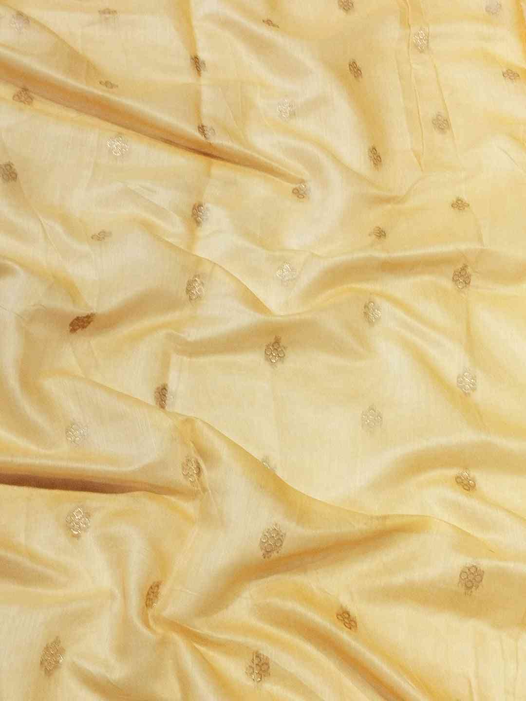 Exclusive pink slub silk saree fabric with pure zari embroidery