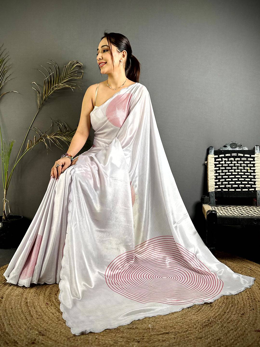 Soft Chiffon Round Print Saree