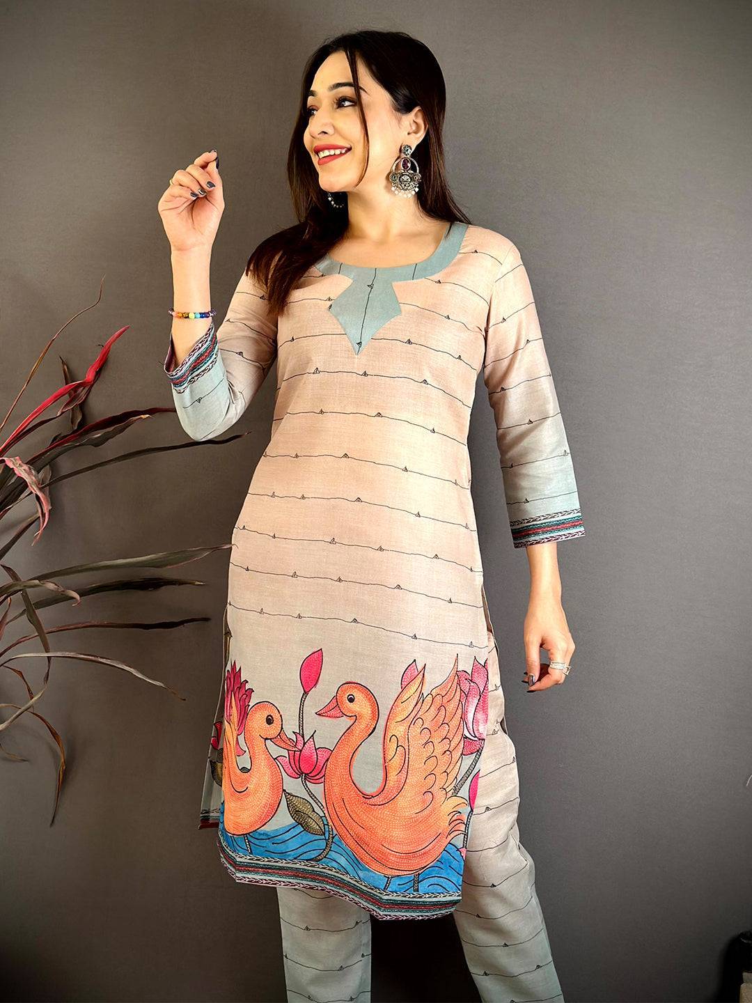 Elegant Kantha Work Mul Cotton Kurti