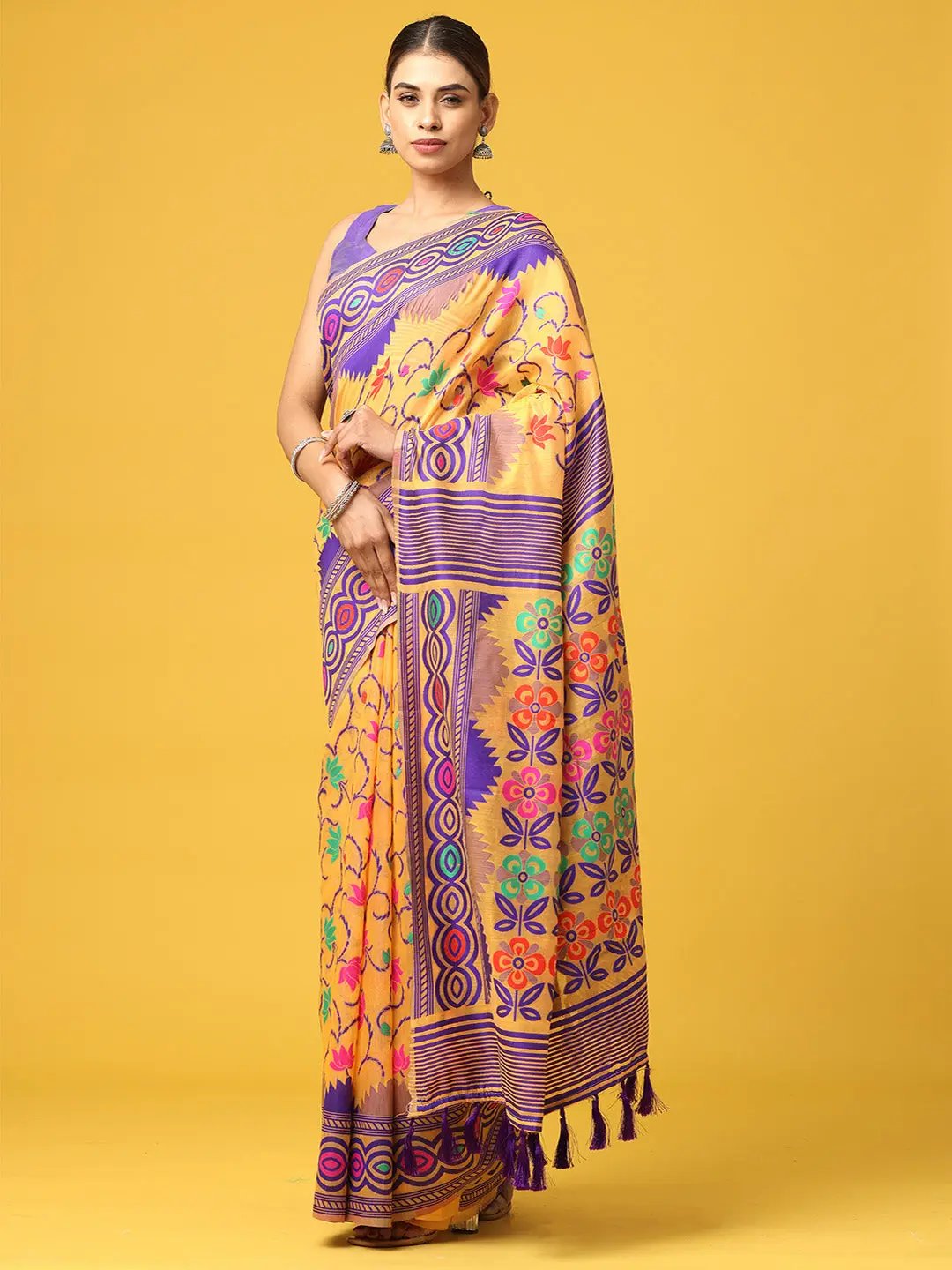 Dhakai Jamdani Cotton Silk Saree