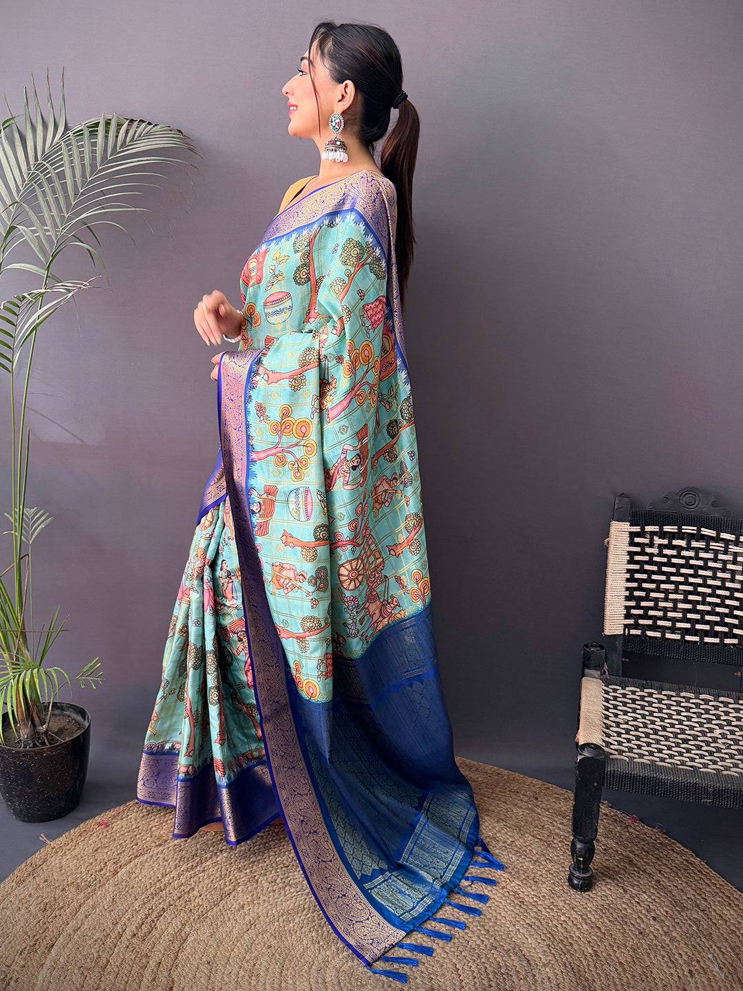 Elegant Banarasi Kovai Rettapet Border Saree