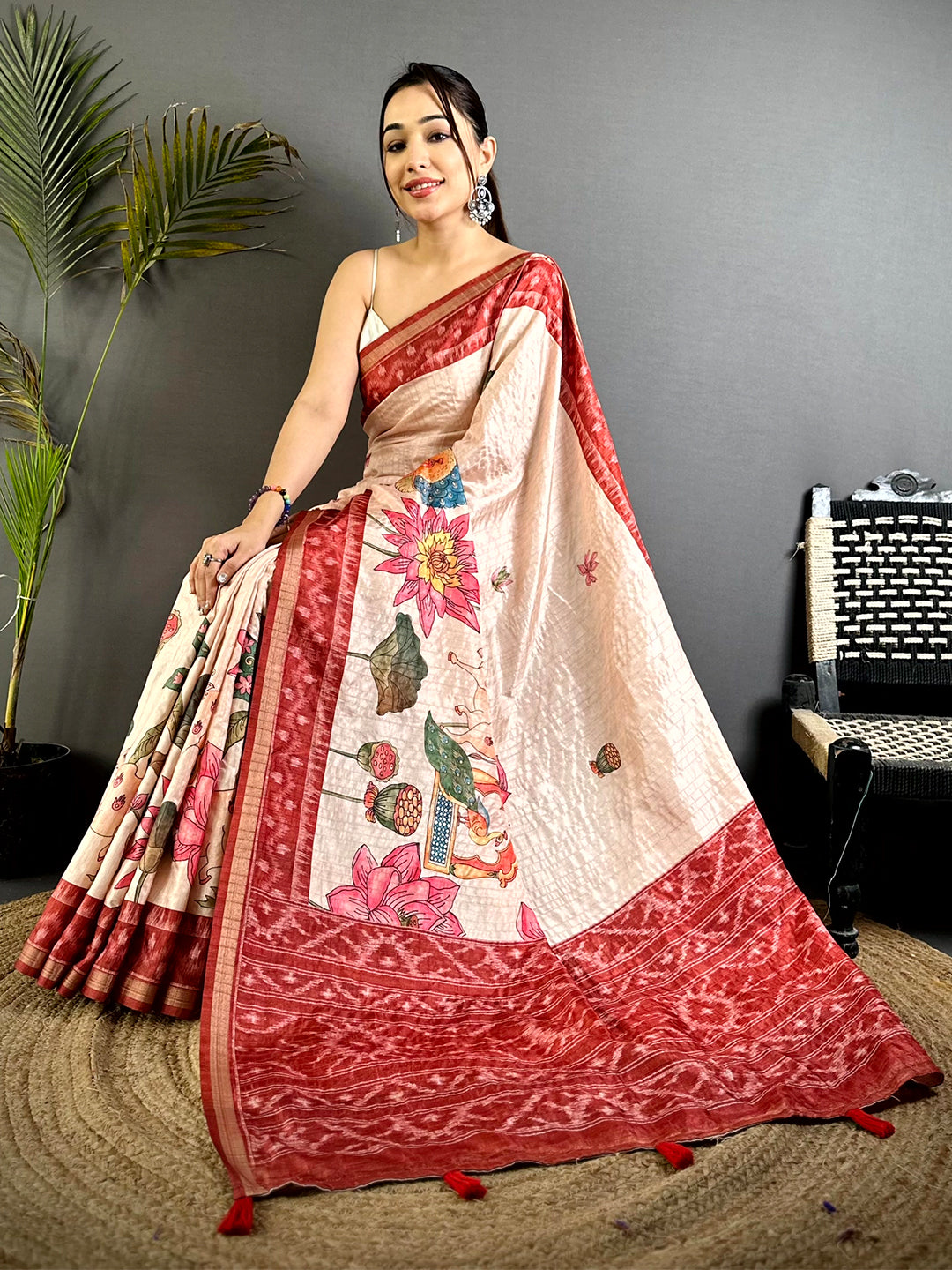 Royal Slub Ghicha Tussar Saree