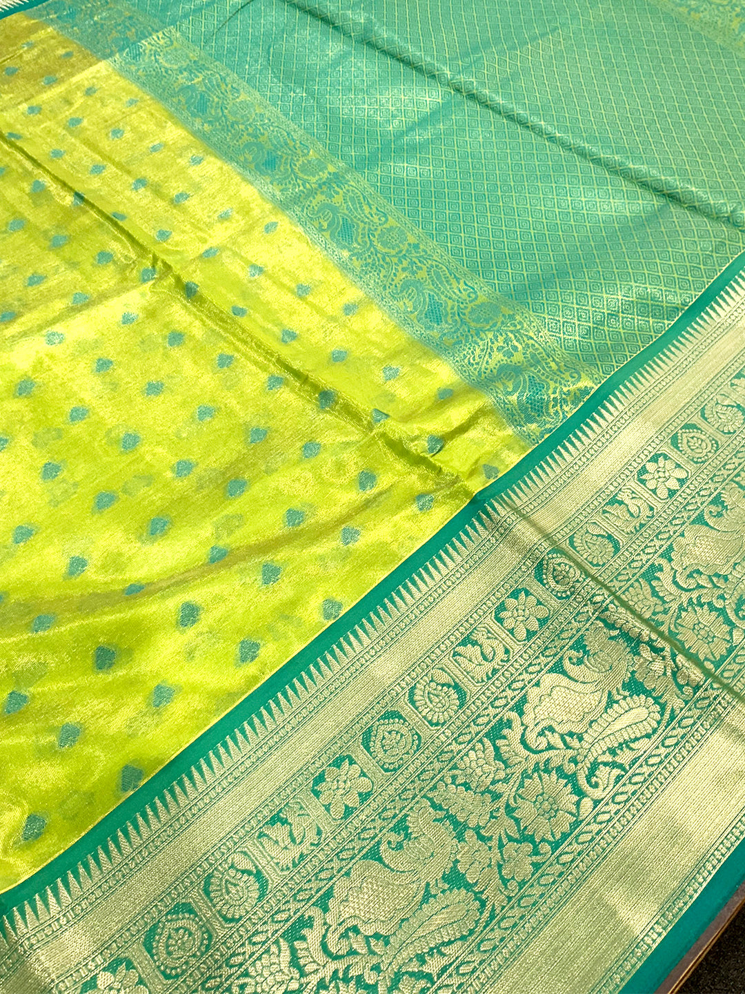 Green Kanjivaram Zari Tissue Saree