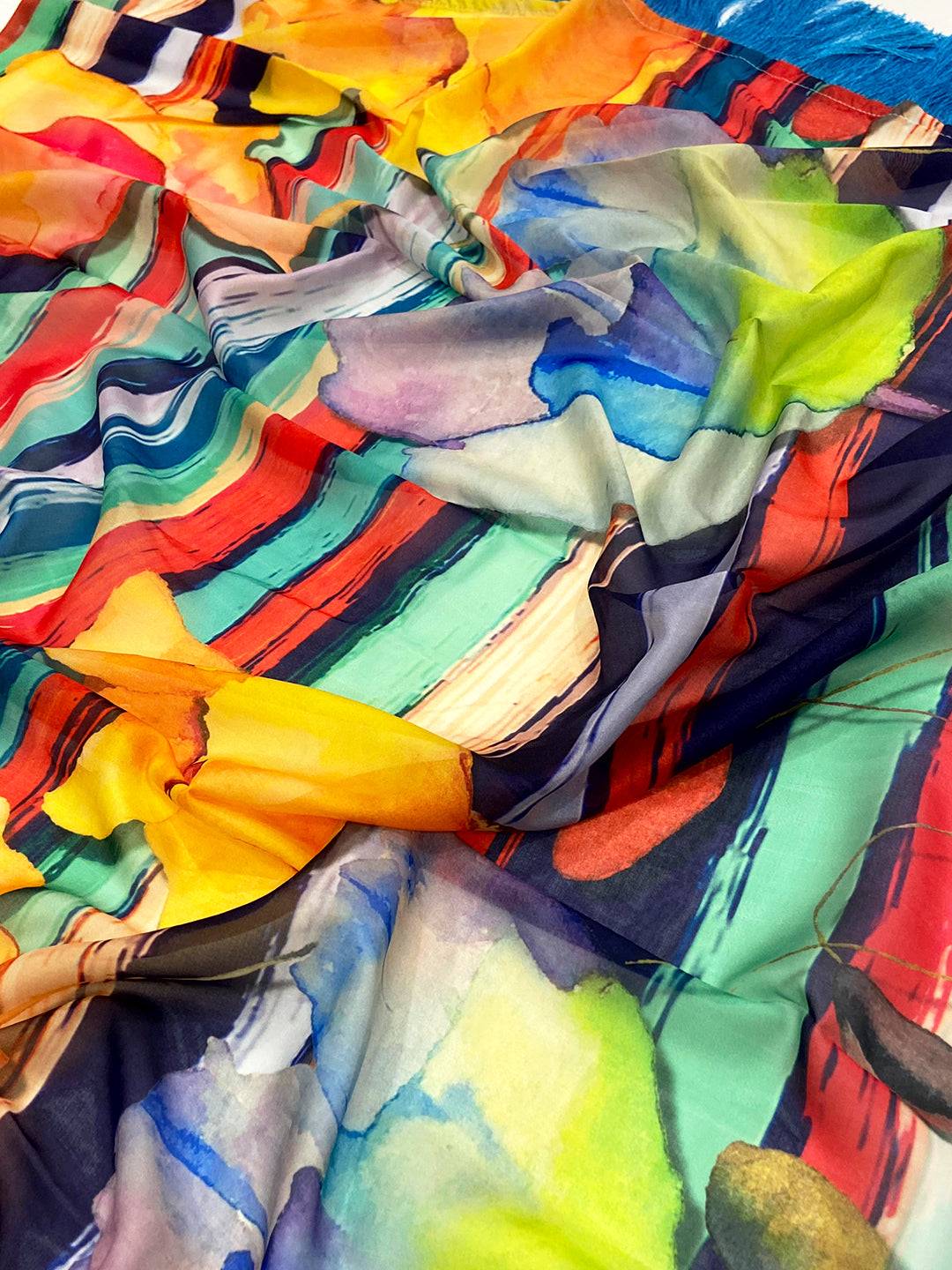 Radiant Stripes Pure Tebi Silk Saree