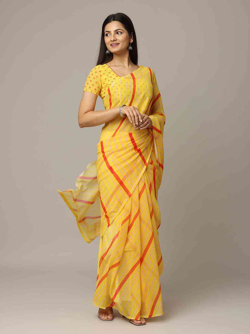 Leheriya Soft Georgette Digital Print Party Wear Saree