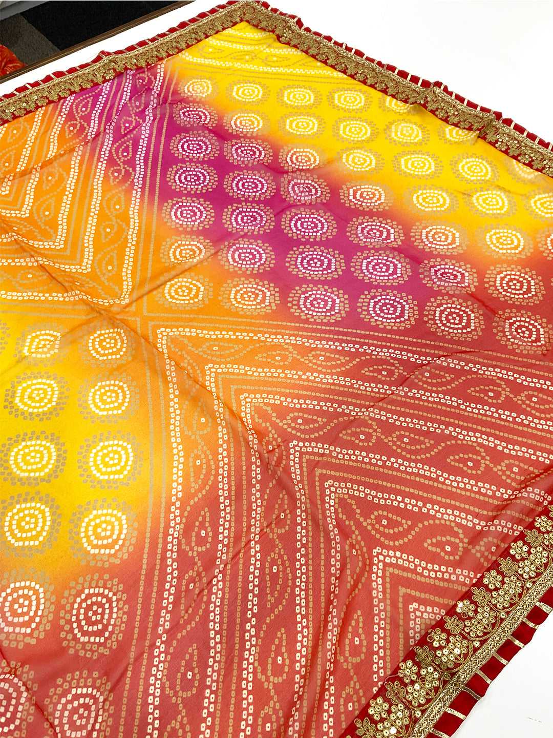 Chinnon Charm Bandhej Print Saree