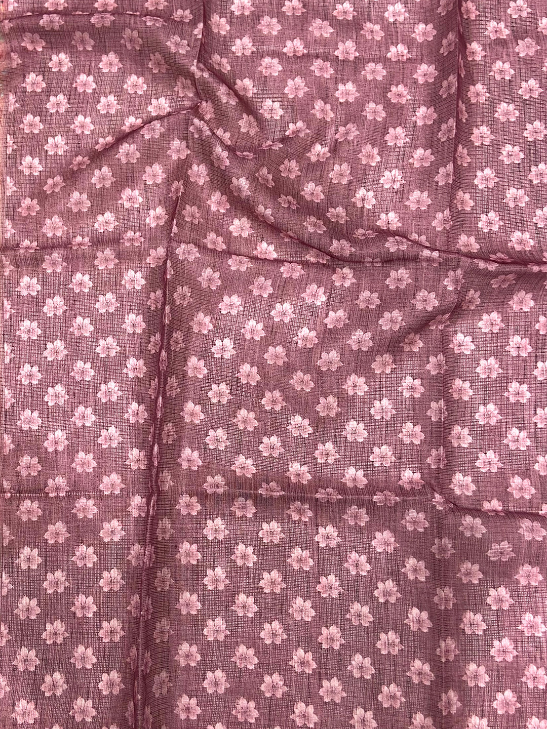 Light Brown Kota Doriya Floral Cut Work Saree