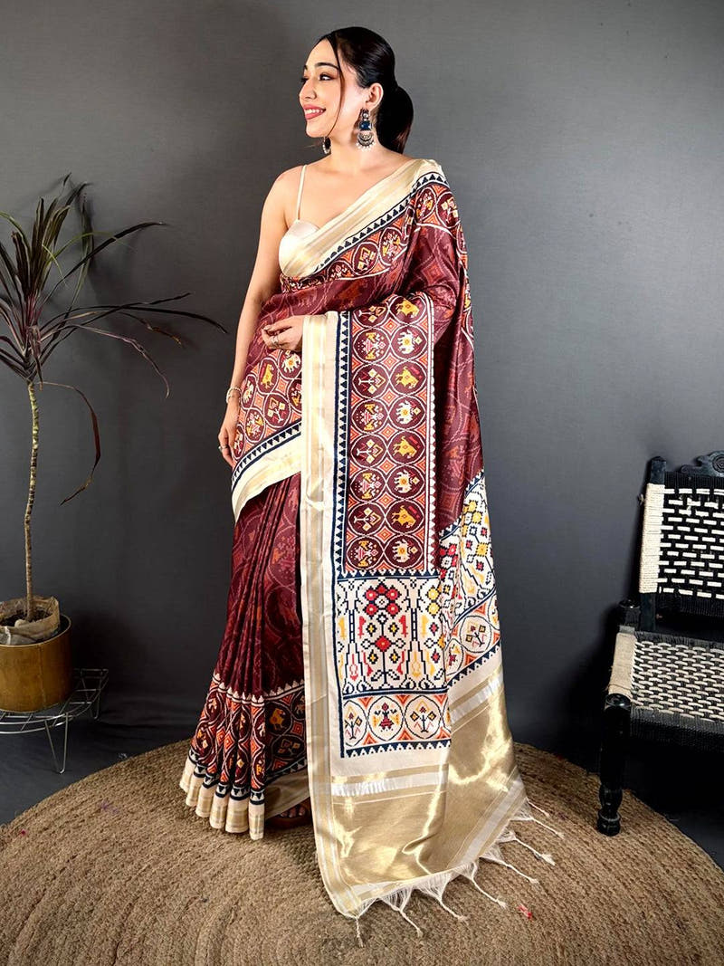 Regal Maroon Soft Kanchi Silk Saree