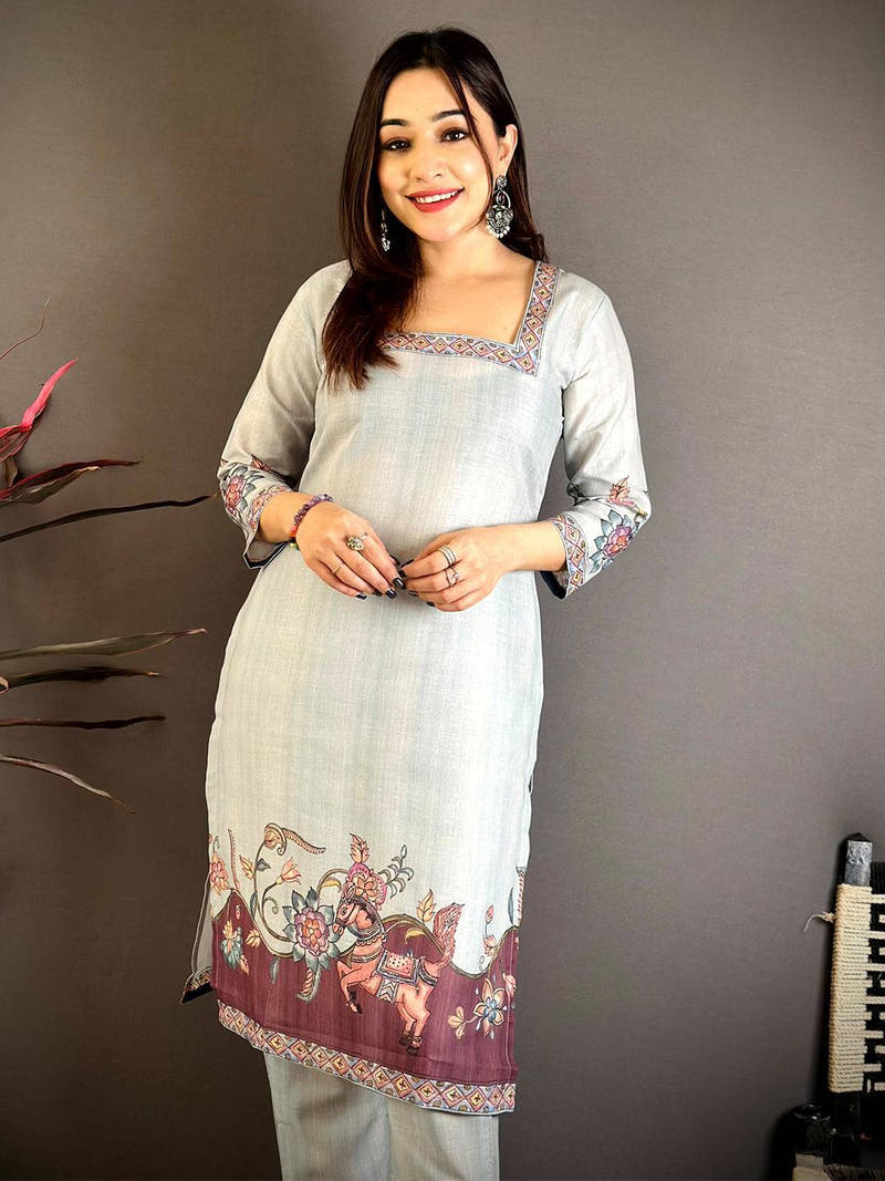 Classic Kalamkari Square Neck Kurti