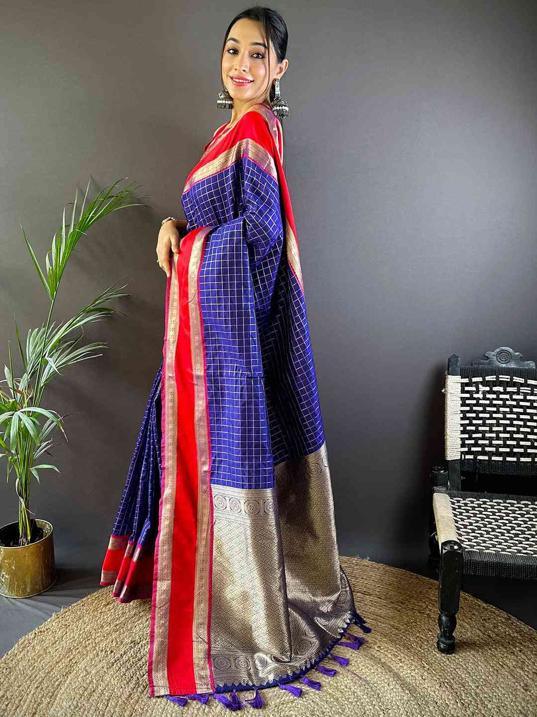 Blue Silk Woven Kanchi Banarasi Saree