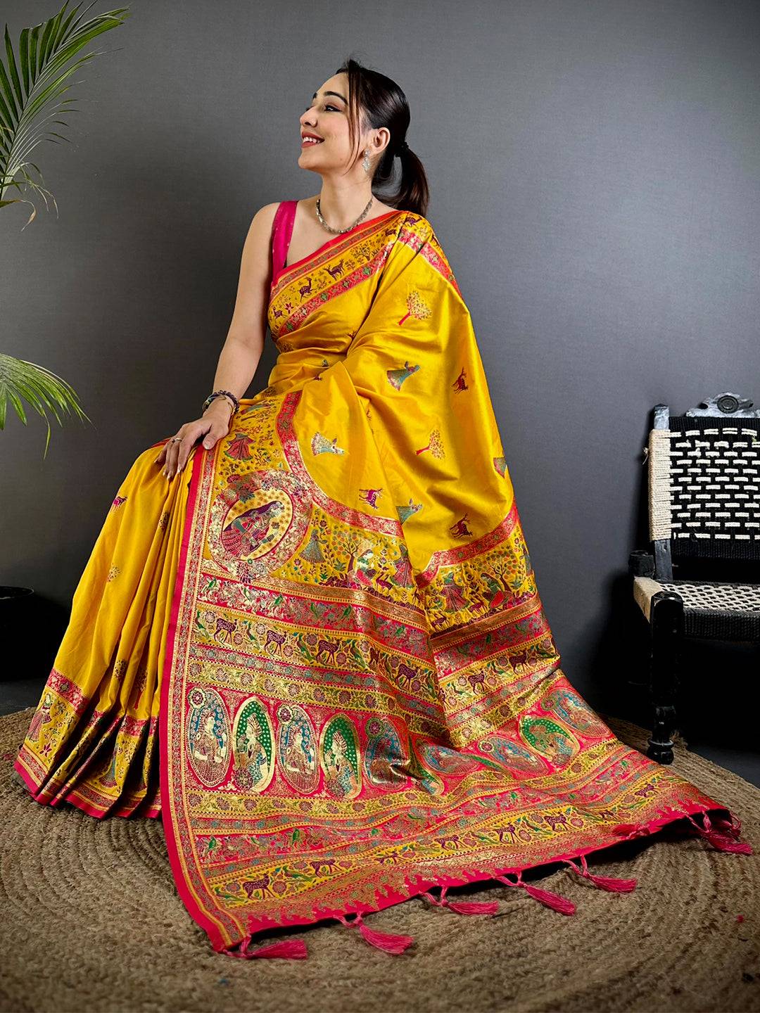 Royal Kashmiri Pashmina Minakari Saree