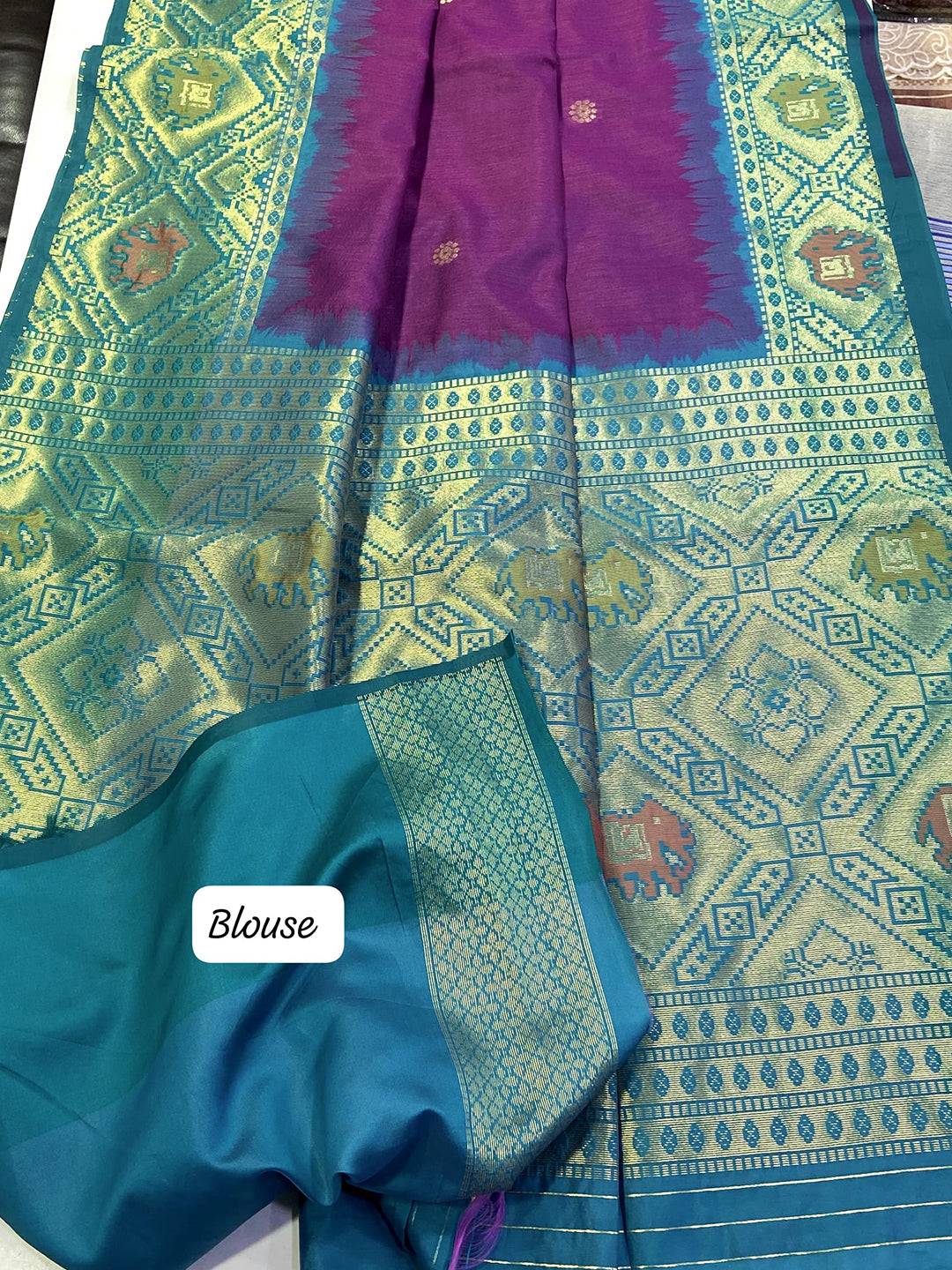 Royal Purple Silk Zari Weaving Saree