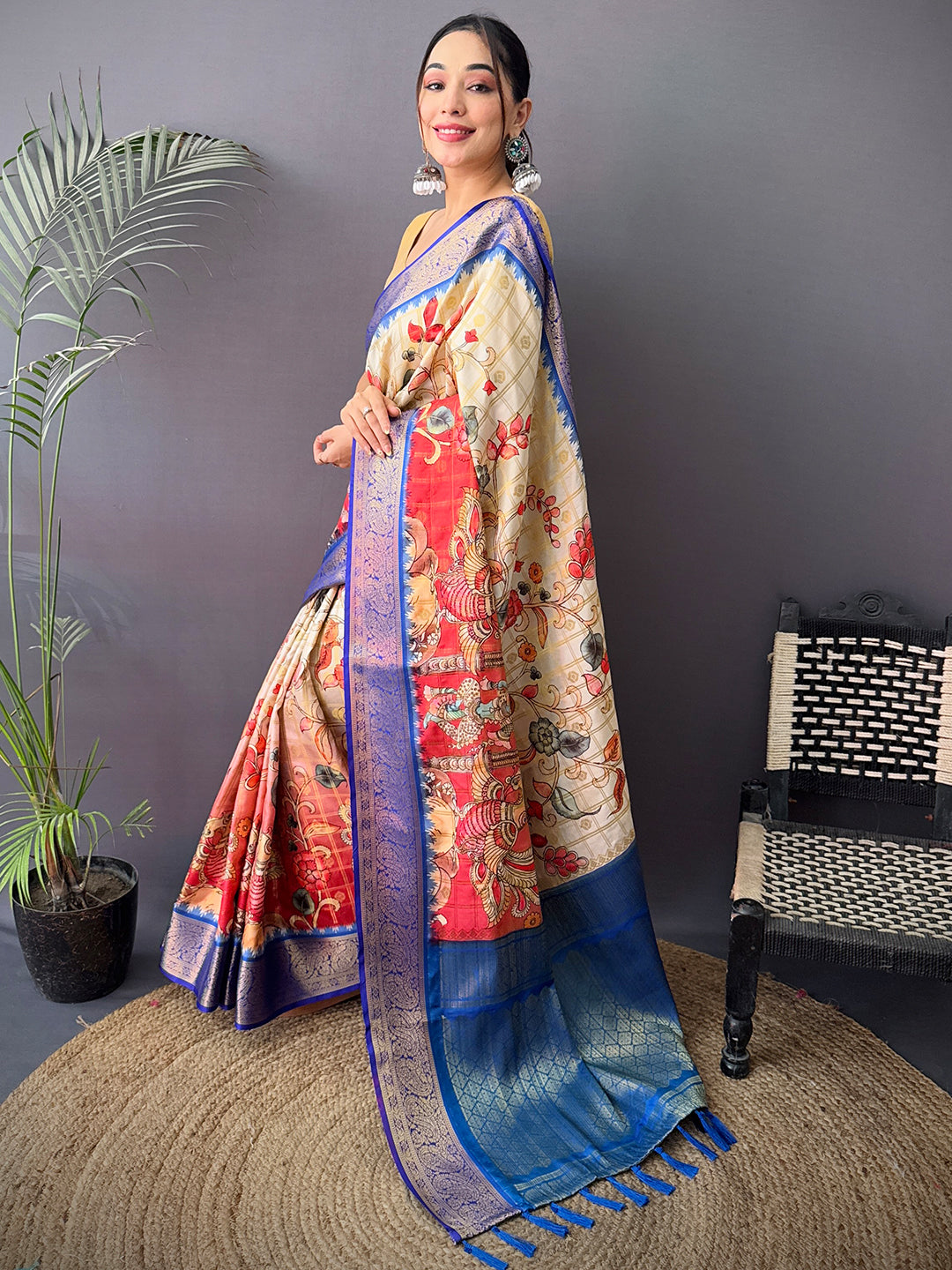 Ethereal Banarasi Kovai Rettapet Border Saree